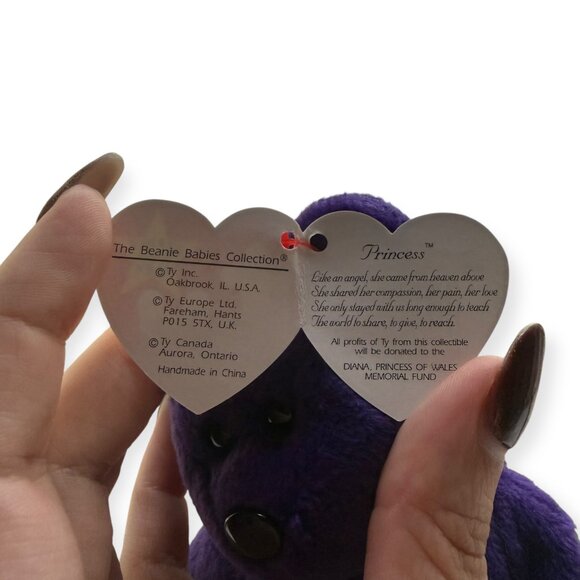 Princess Diana Beanie Baby | Ty Princess Bear 1997 PE Pellets |Collectible Plush - Picture 9 of 12
